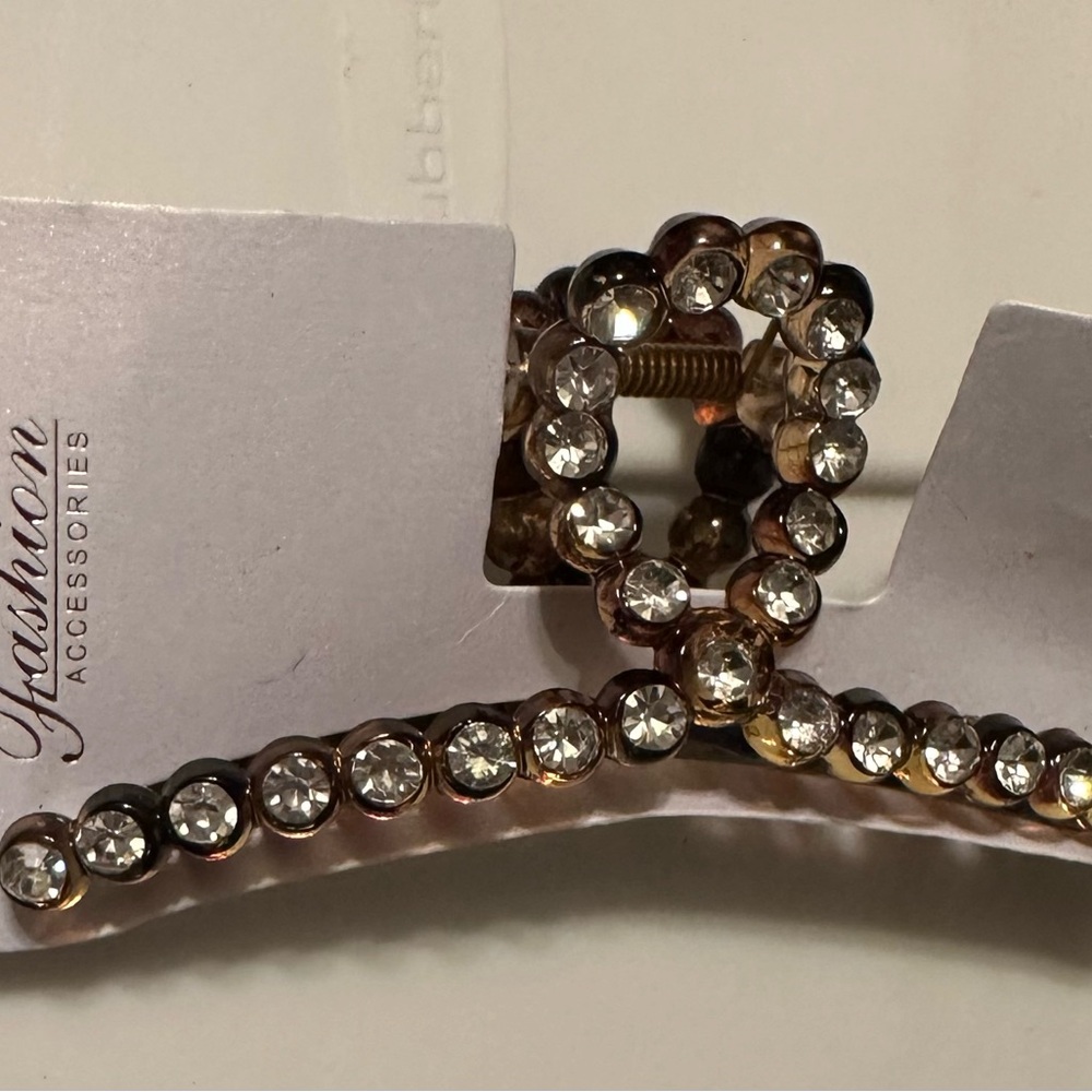 Crystal Hair Clip - Brown
